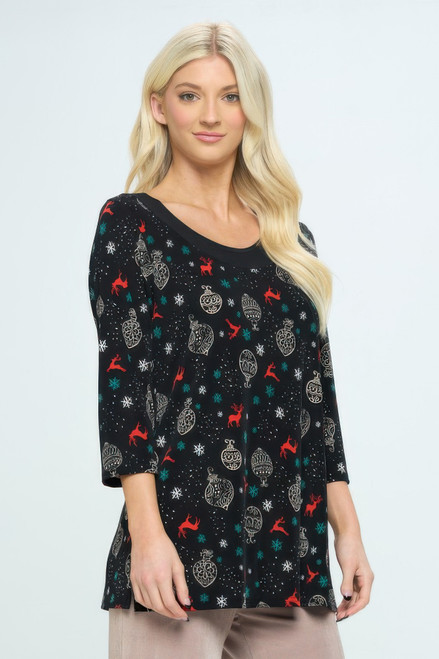 Bns Relaxed Neck Line Contrast Tunic Bns Relaxed Neck Line Contrast Tunic