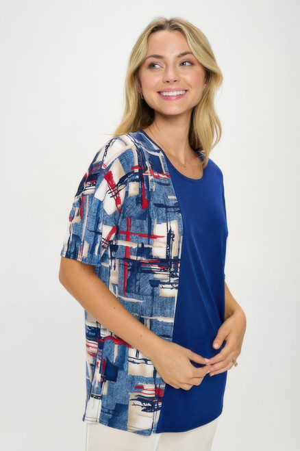 Hit Round Neck Short Sleeve Top