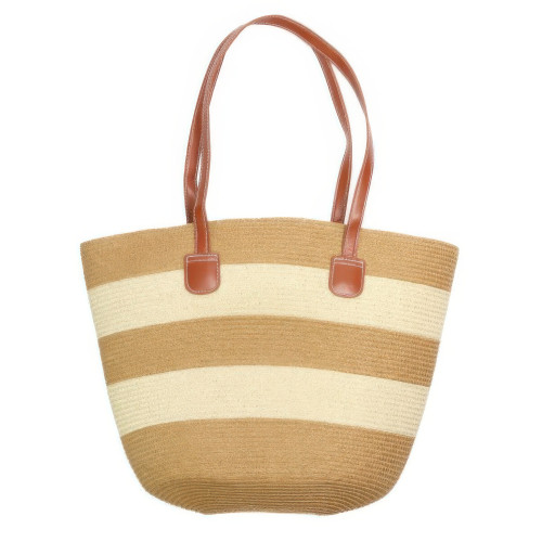 Striped Patterned Straw Woven Bag 15l