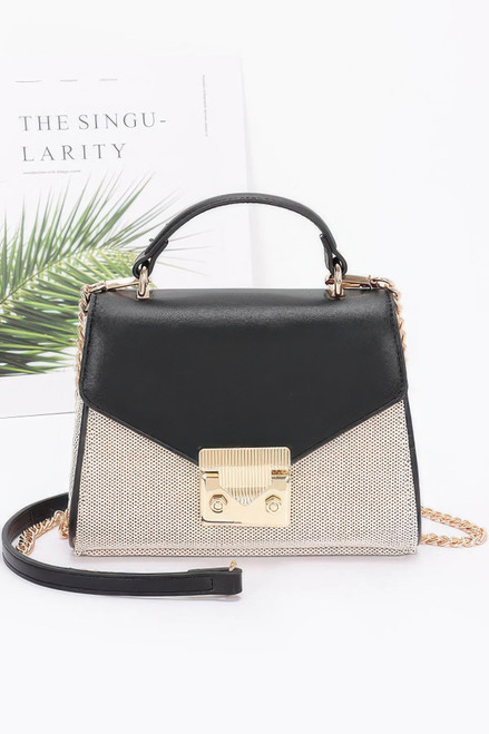 Canvas Top Handle Flap Bag