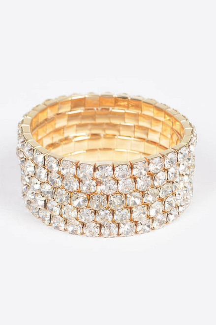 Multi Rhinestone Stretch Bracelet -54208