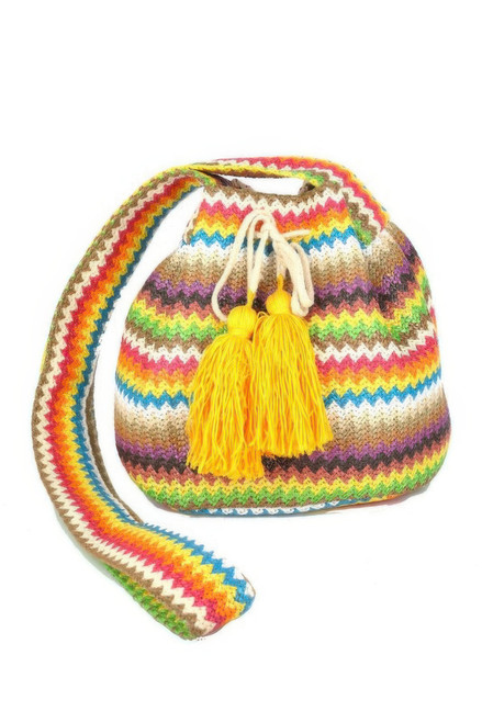 Multi Color Chevron Bucket Bag -54144