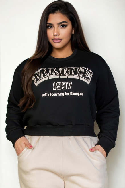 Plus Size Graphic Drop Shoulder Sweatshirt-45811