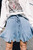 Blue Korean High Waist Tutu Pleated Mini Skirt