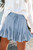 Blue Korean High Waist Tutu Pleated Mini Skirt