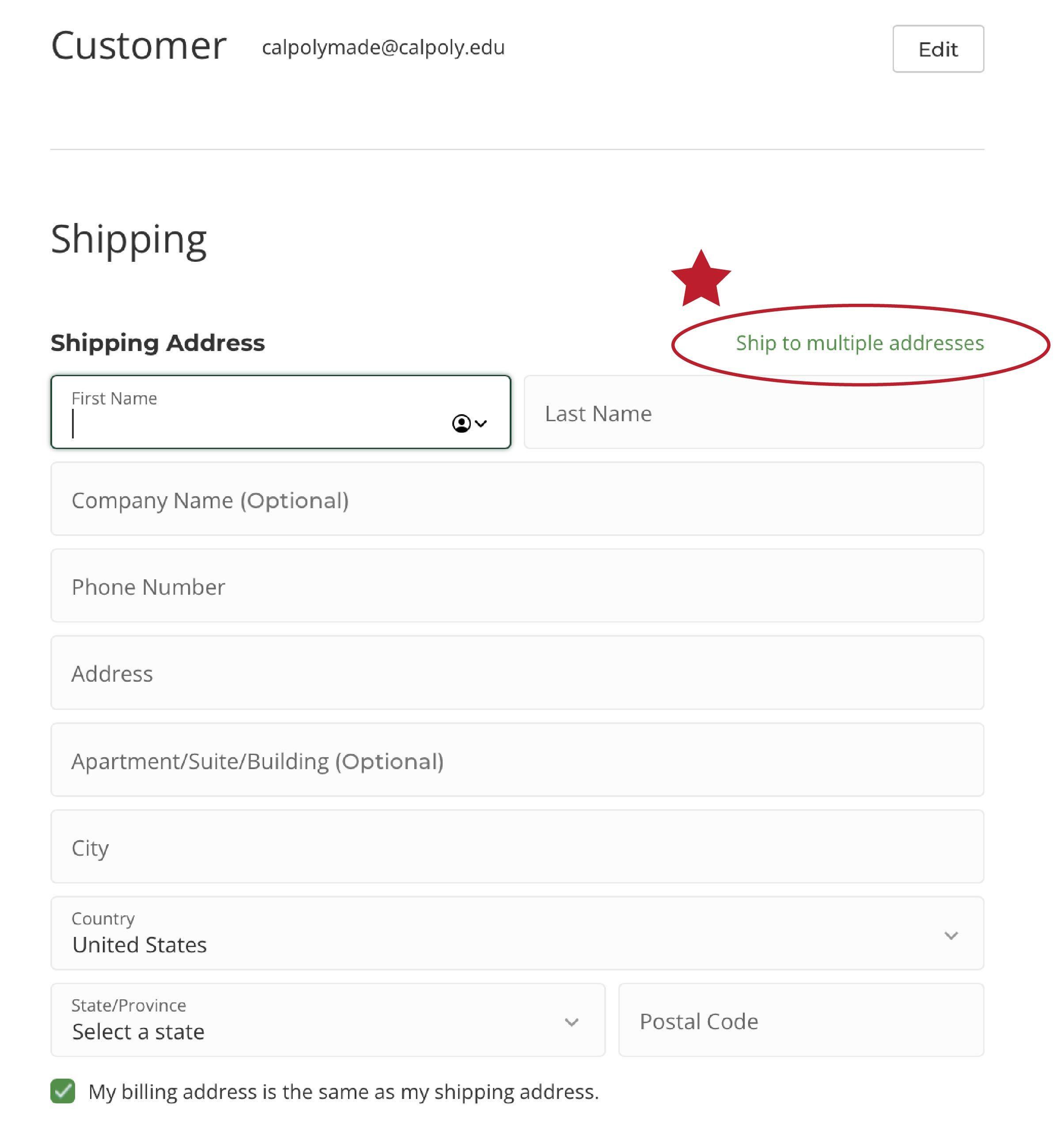 How to ship to multiple addresses