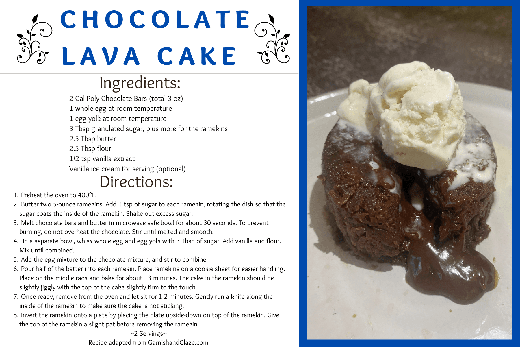 Recipe for Chocolate Lava Cake