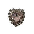 Pink rhinestone heart shoe charm