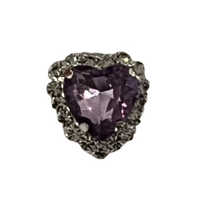 Purple rhinestone heart shoe charm Purple rhinestone heart shoe charm