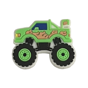 Green monster truck shoe charm