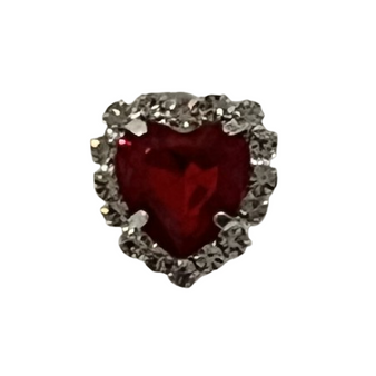 Red rhinestone heart shoe charm