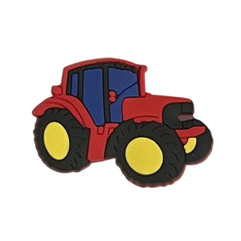 Red tractor shoe charm