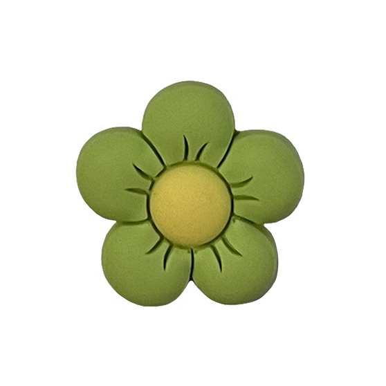 Green flower shoe charm