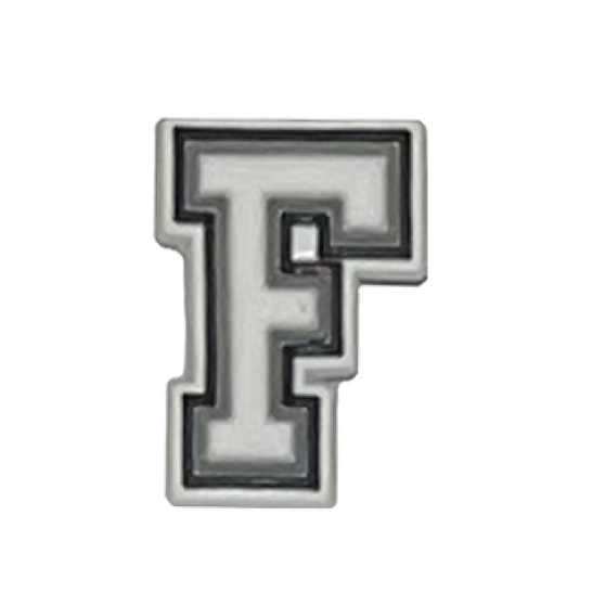 Letter F shoe charm