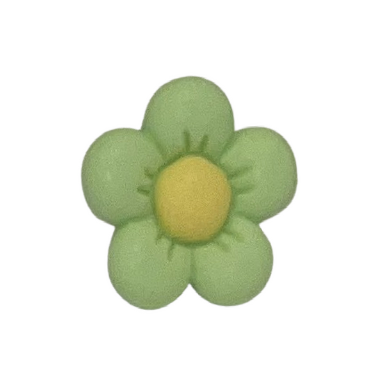 Green flower shoe charm