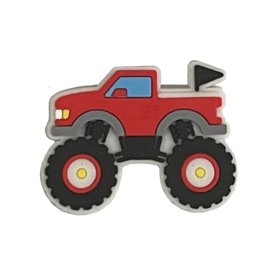 Red monster truck shoe charm