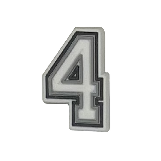 Number 4 shoe charm