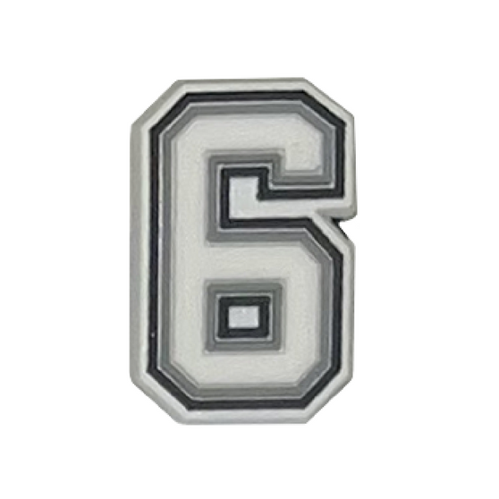 Number 6 shoe charm