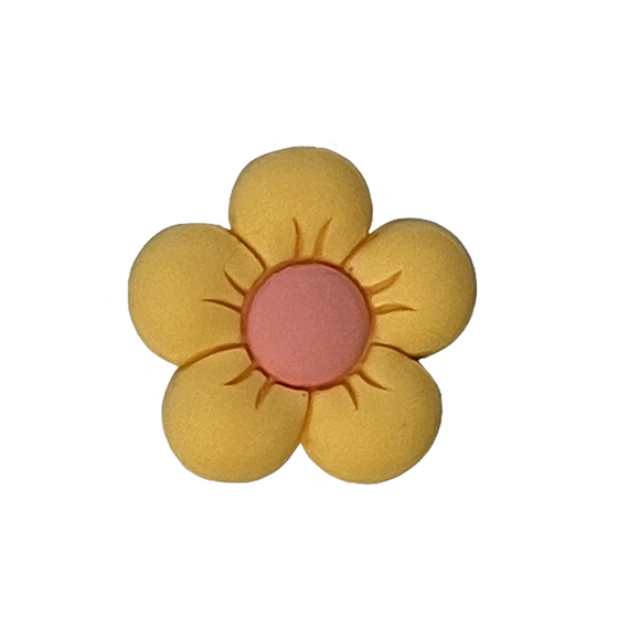 Yellow flower shoe charm