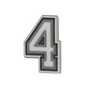 Number 4 shoelace charm