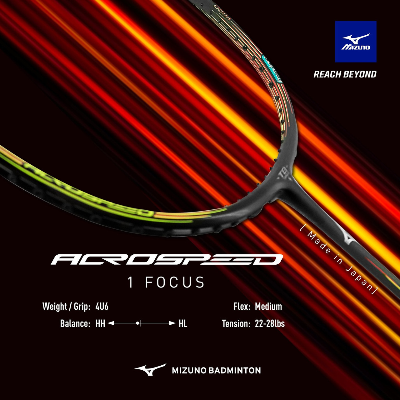 MIZUNO ACROSPEED 1 FOCUS 4UG6 MADE IN JAPAN - FREE GRIP