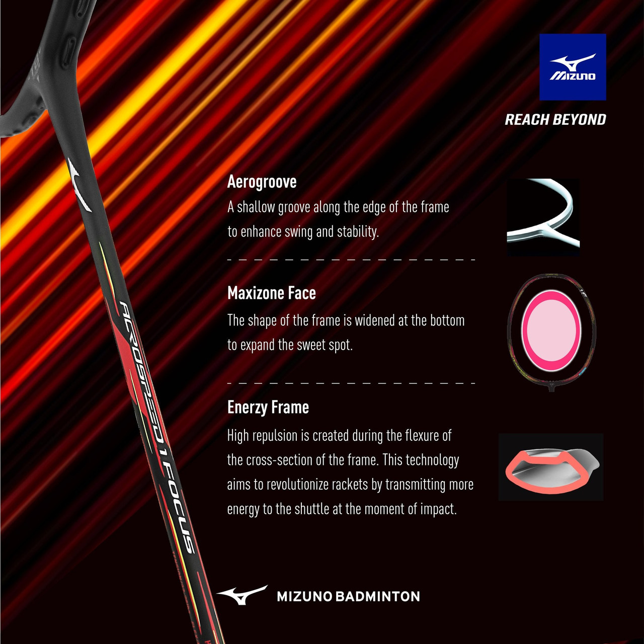 MIZUNO ACROSPEED 1 FOCUS 4UG6 MADE IN JAPAN - FREE GRIP