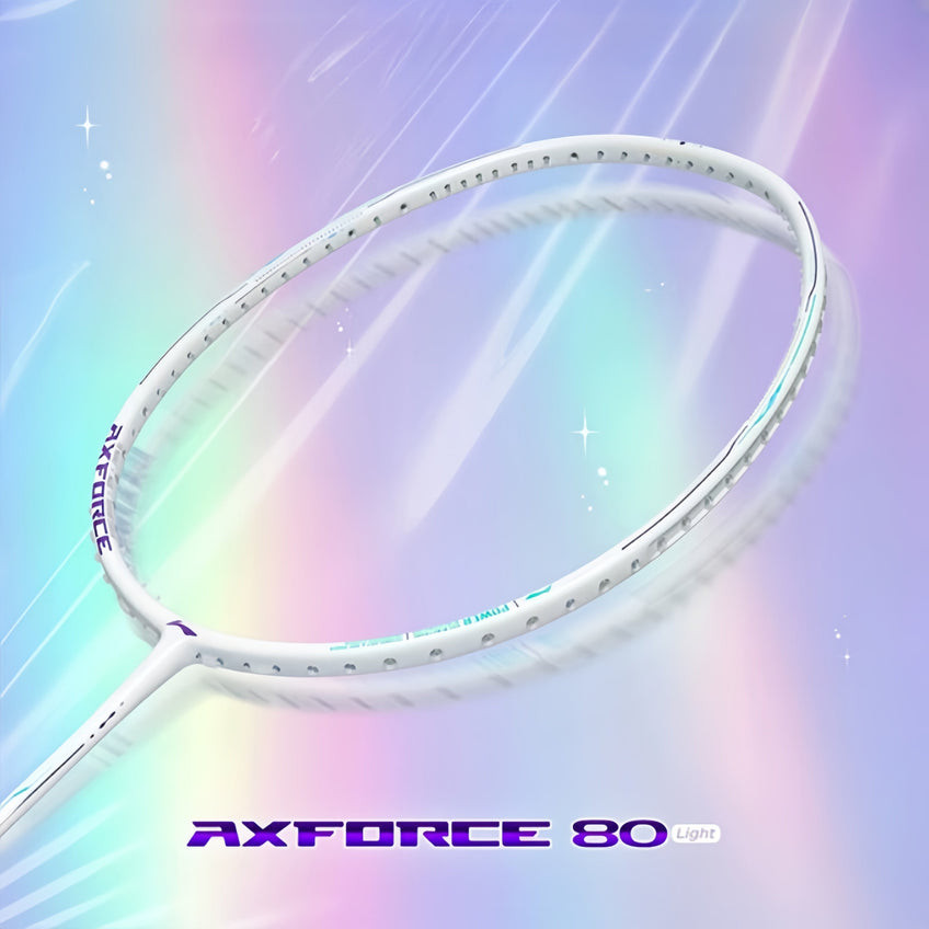 LI-NING AXFORCE 80 LIGHT 4U WHITE/FLOWER BLUE - FREE GRIP