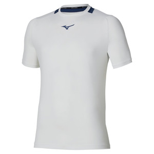 MIZUNO CORE SHORT SLEEVE TEE MENS - WHITExINSIGNIA BLUE