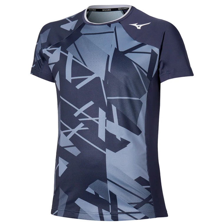 MIZUNO DAYBREAKERS SHADOW GRAPHIC SHIRT - ODYSSEY GRAY
