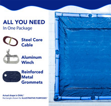 16'X32' Standard Pro-Shield Oval Above Ground Winter Pool Cover thumbnail 3
