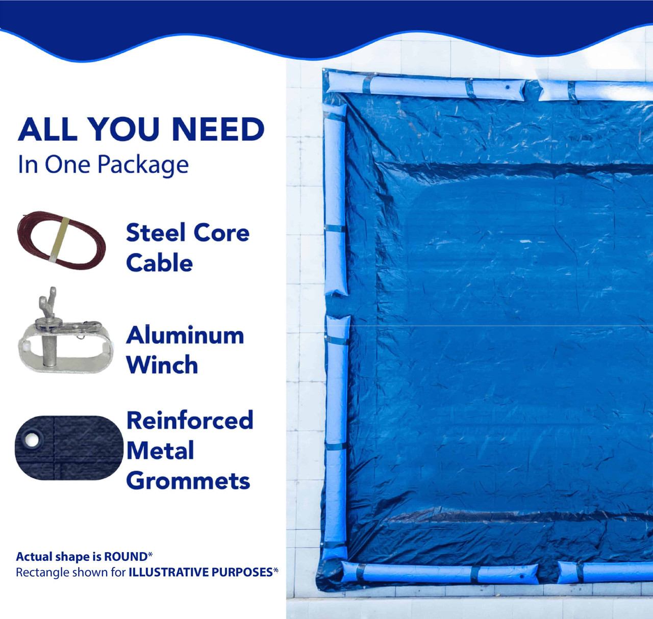 21' Standard Pro-Shield Round Above Ground Winter Pool Cover