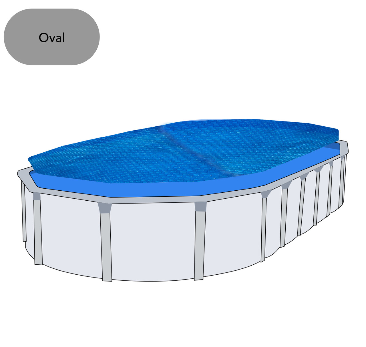 12' x 21' Oval Deluxe Blue  Above Ground Pool Solar Blanket