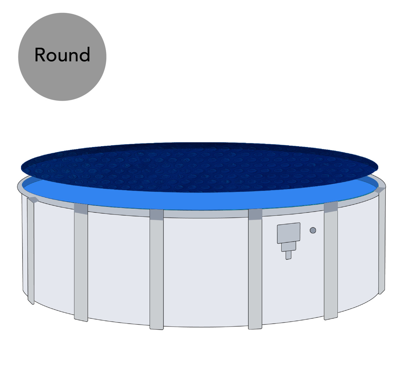 15' Round Premium Black and Blue Solar Pool Blanket