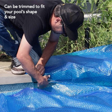 18' Round Premium Blue Solar Pool Blanket thumbnail 3