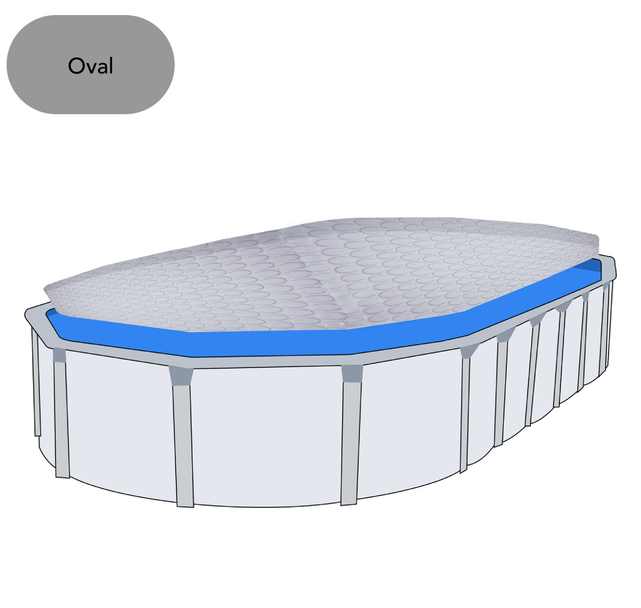 18' x 33' Oval Clear Deluxe Solar Pool Blanket