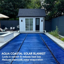 24' Round Premium Black and Blue Solar Pool Blanket thumbnail 5