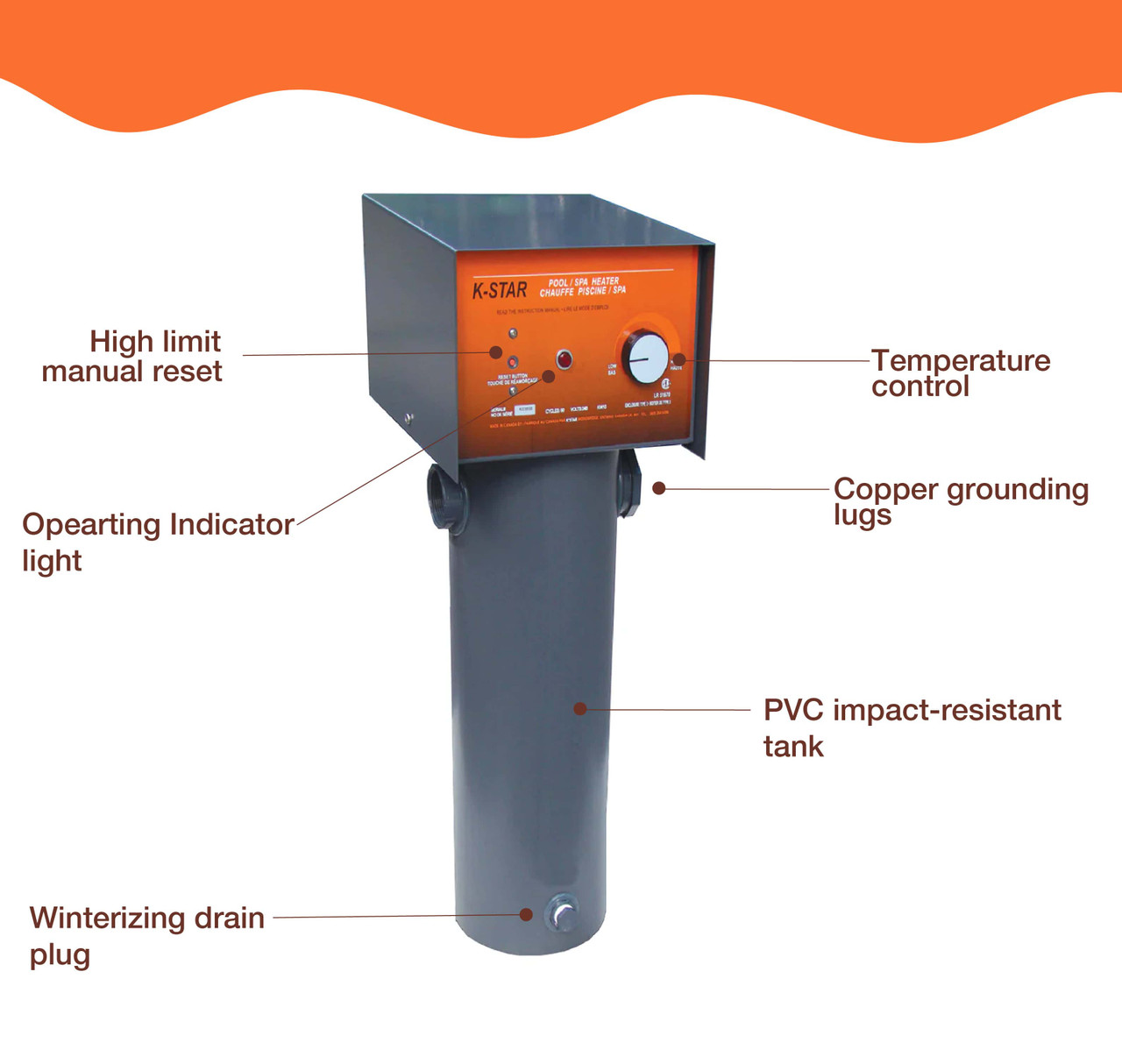 K-Star 10KW (65,000 L) Electric Pool/Spa Heater