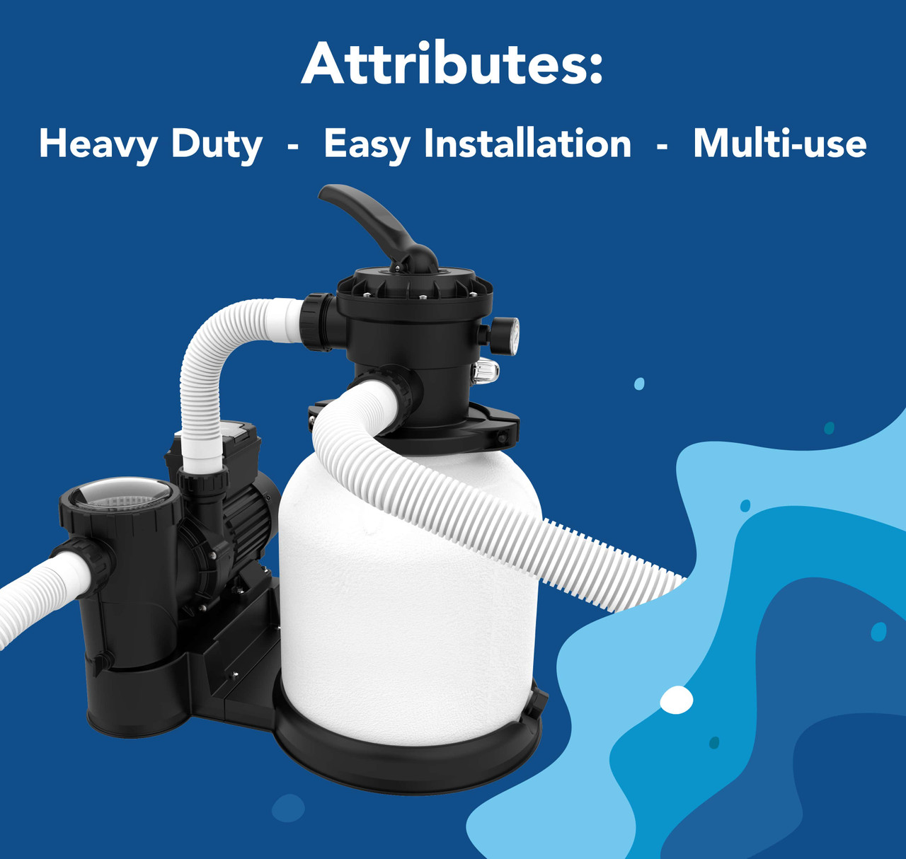 Aqua Coastal 16" Sand Filter/ 0.75 HP Pump, Above Ground System