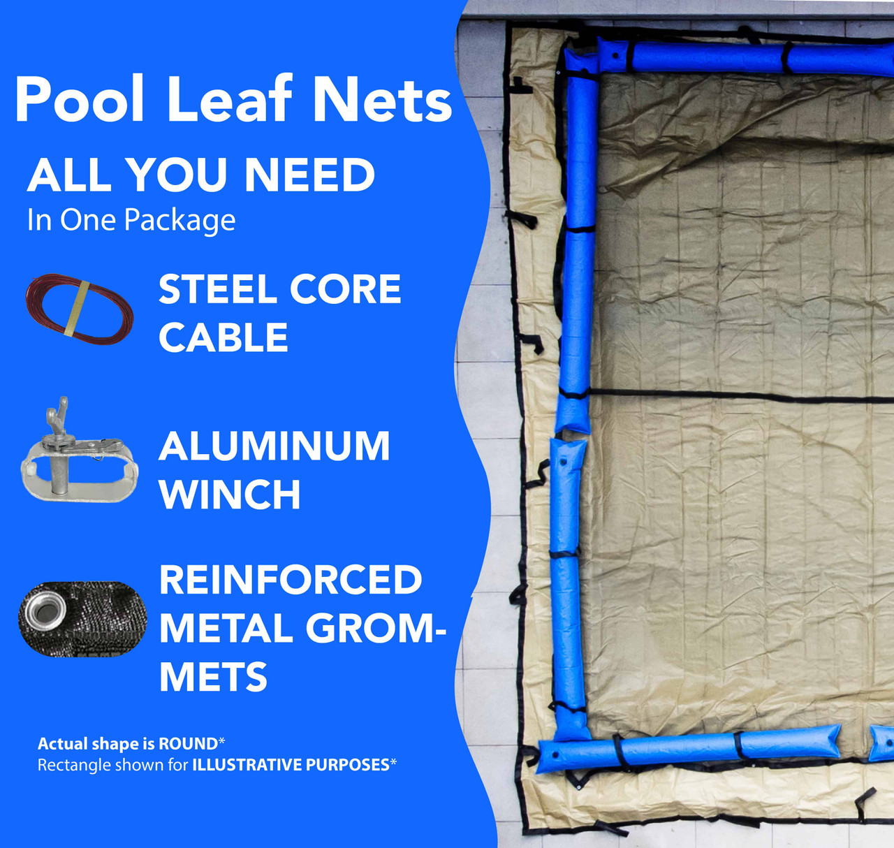 Aqua Coastal 21' Round Leaf Net Above Ground Pool Cover