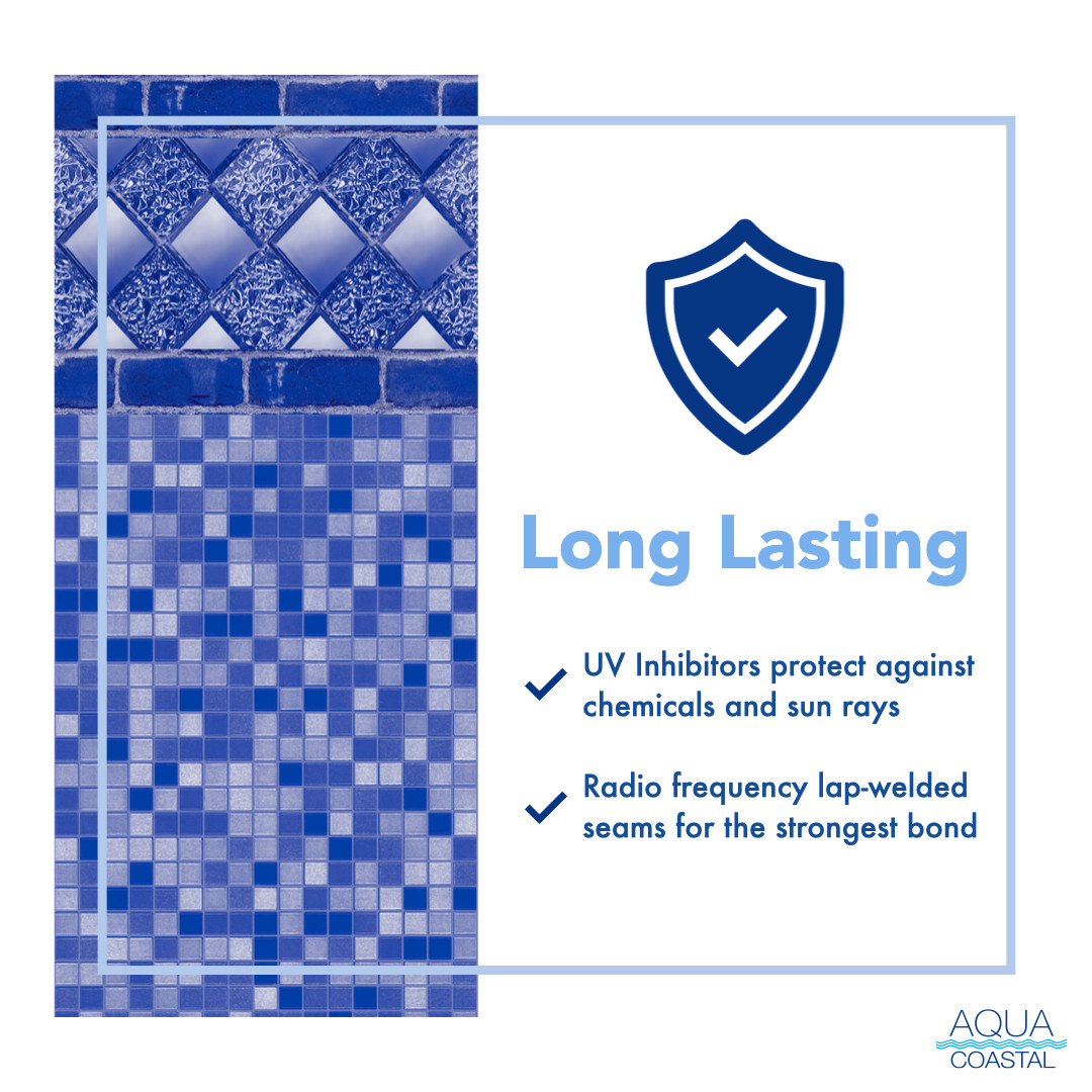 24' Round Aruba, Unibead Above Ground Pool Liner, 54" Wall