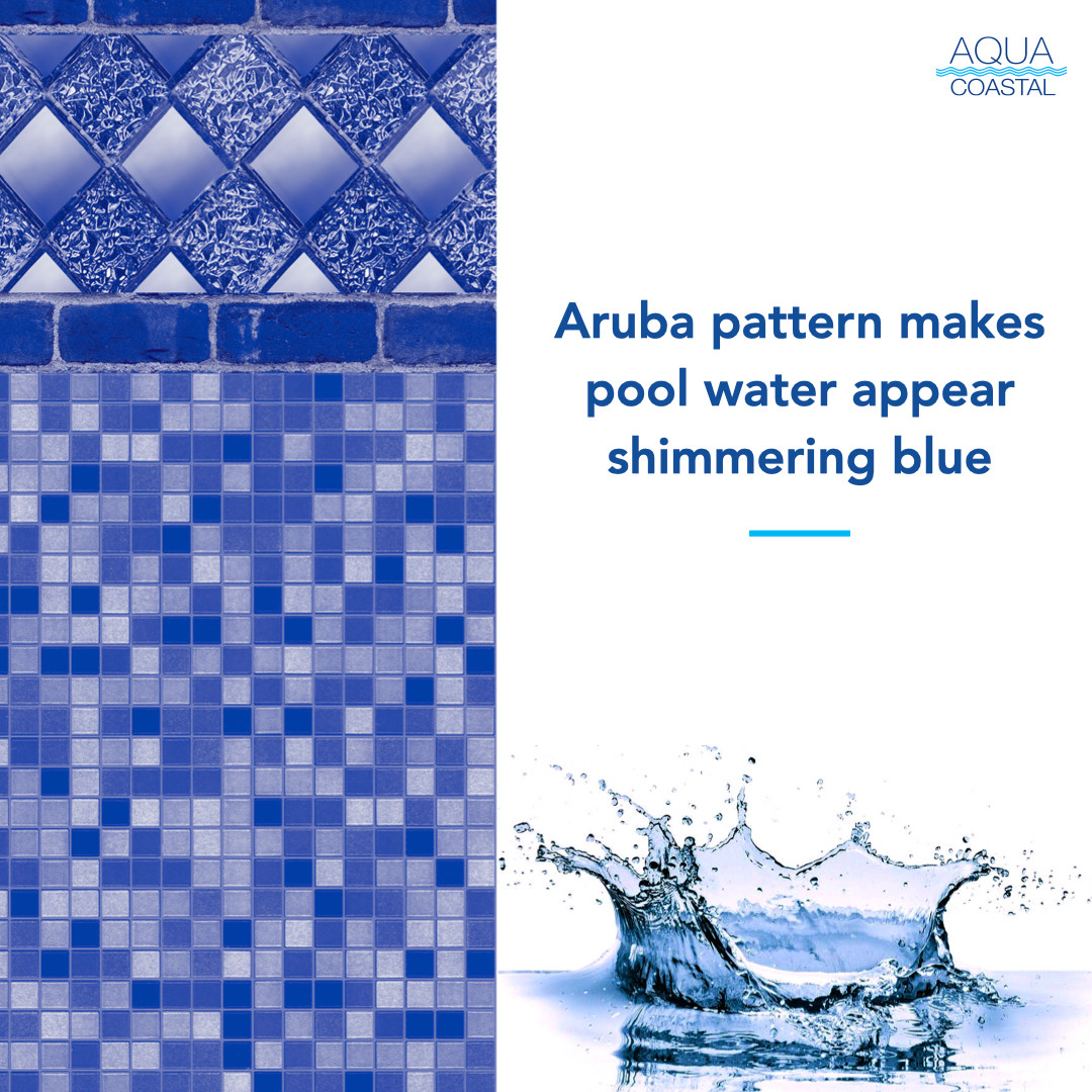 30' Round Aruba, Unibead Above Ground Pool Liner, 52" Wall
