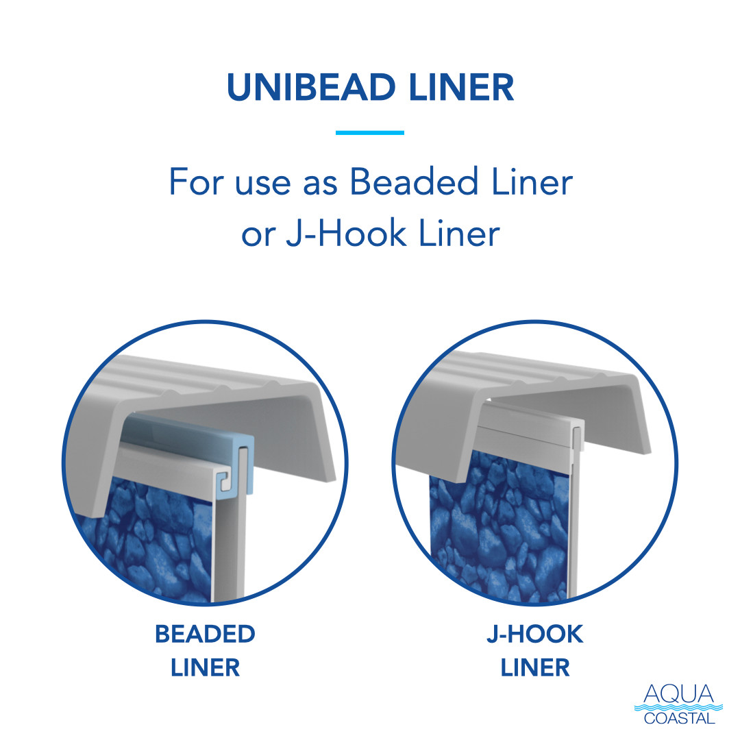 12' x 24' Oval Reef, Unibead A/G Pool Liner, 54" Wall
