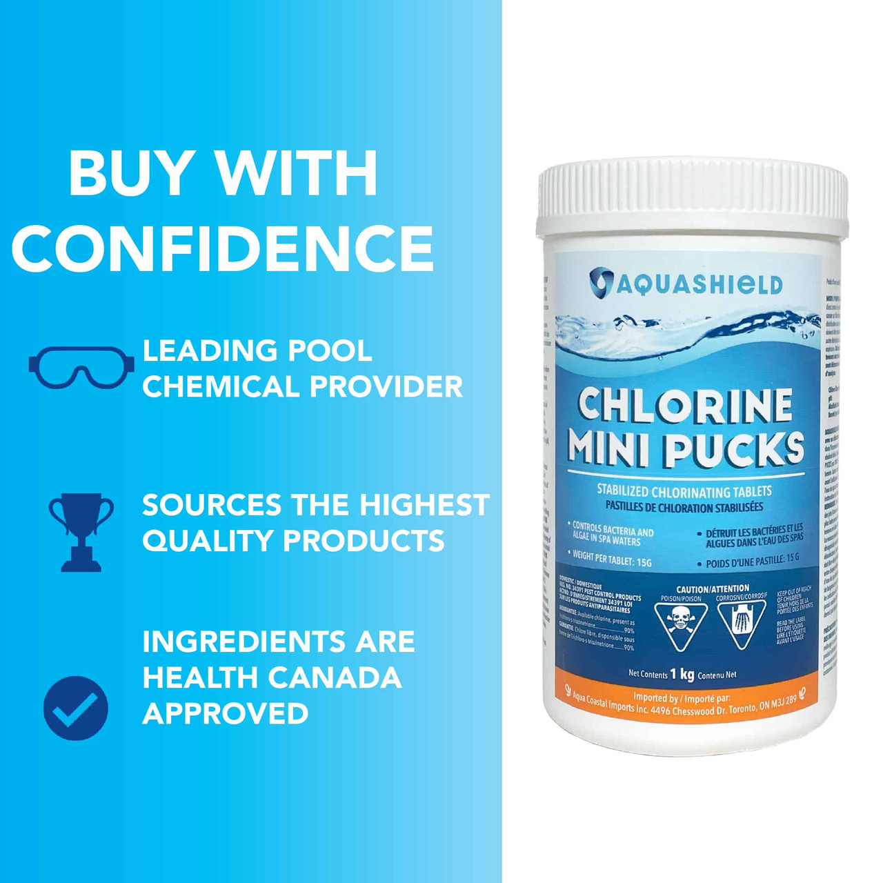 Chlorine Stabilizing 1 Inch Mini Pucks for Above Ground Pools