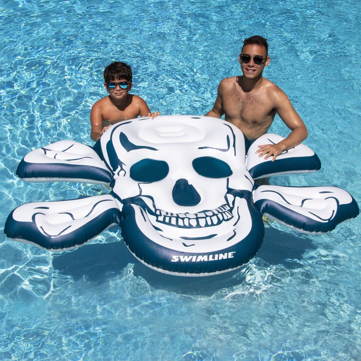 Swimline Skull & Crossbones Island Inflatable Pool Float Island