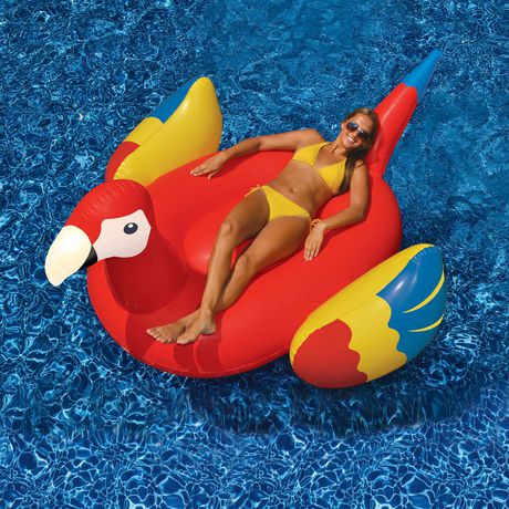 Swimline Giant Parrot 93 Inch Inflatable Ride-On Pool Toy