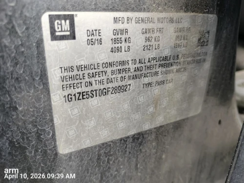 2016 Chevrolet Passenger Seat 22962166 Used OEM Airbag