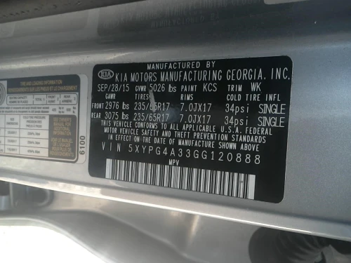 2016-2018 Kia Sorento Airbag Used OEM Airbag