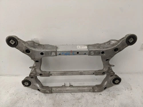 2016-2019 TESLA MODEL X Used OEM Rear Subframe Crossmember 1048802-00-A used OEM rear subframe and crossmember