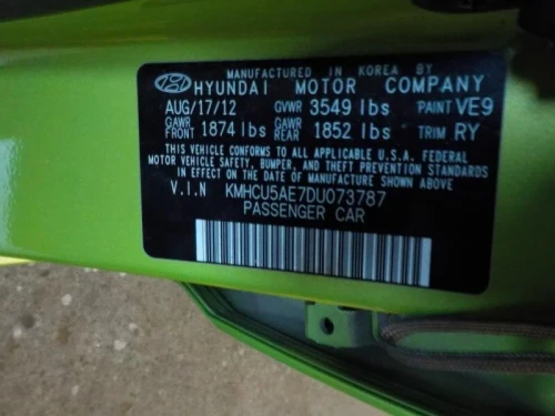 2013 Hyundai Accent Driver Steering Wheel Used OEM Airbag