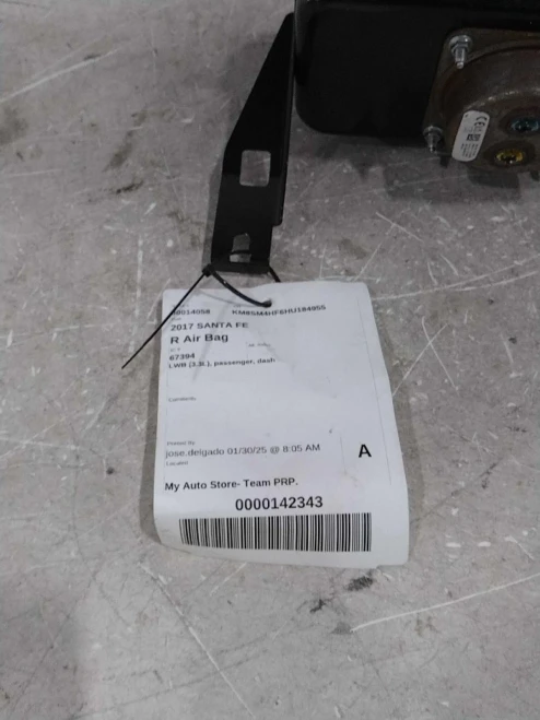 2017 Hyundai Santa Fe Passenger Dash Gray Used OEM Airbag